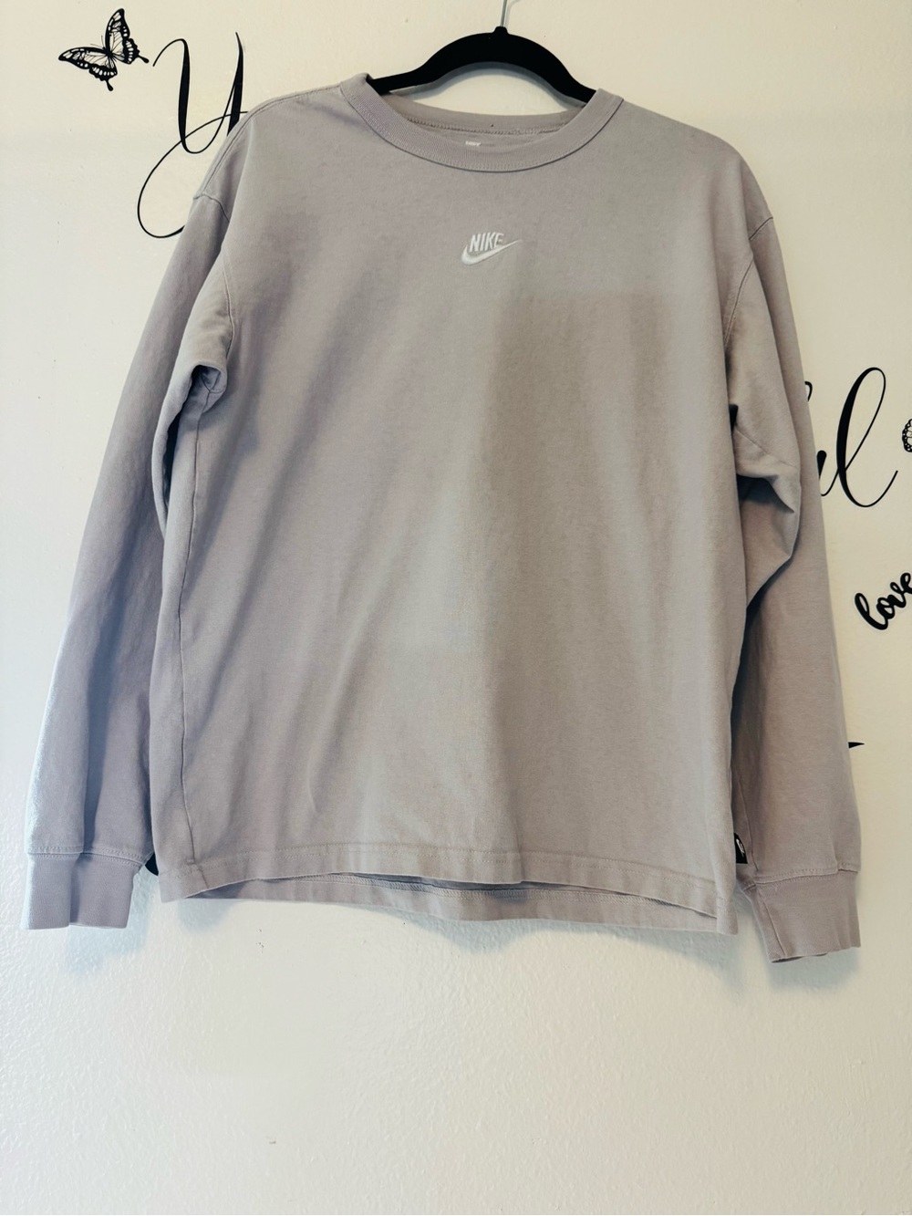 Nike Crewneck Sweatshirt in Light Gray with White Logo